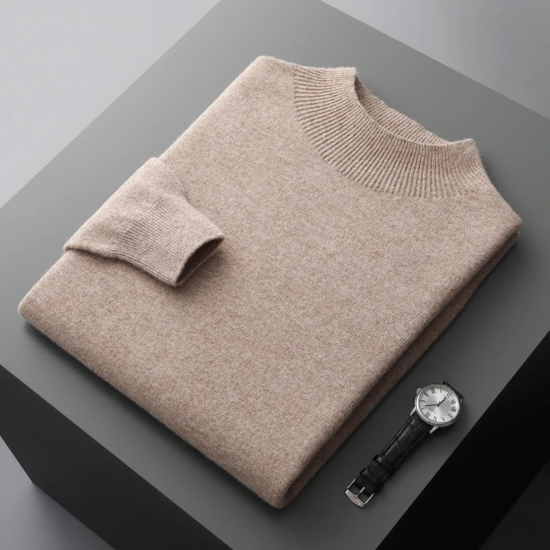 Men's soft touch merino wool jumper, detail