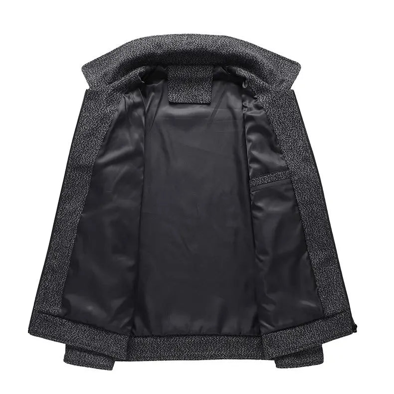 Men's herringbone zip front transition jacket, view 5