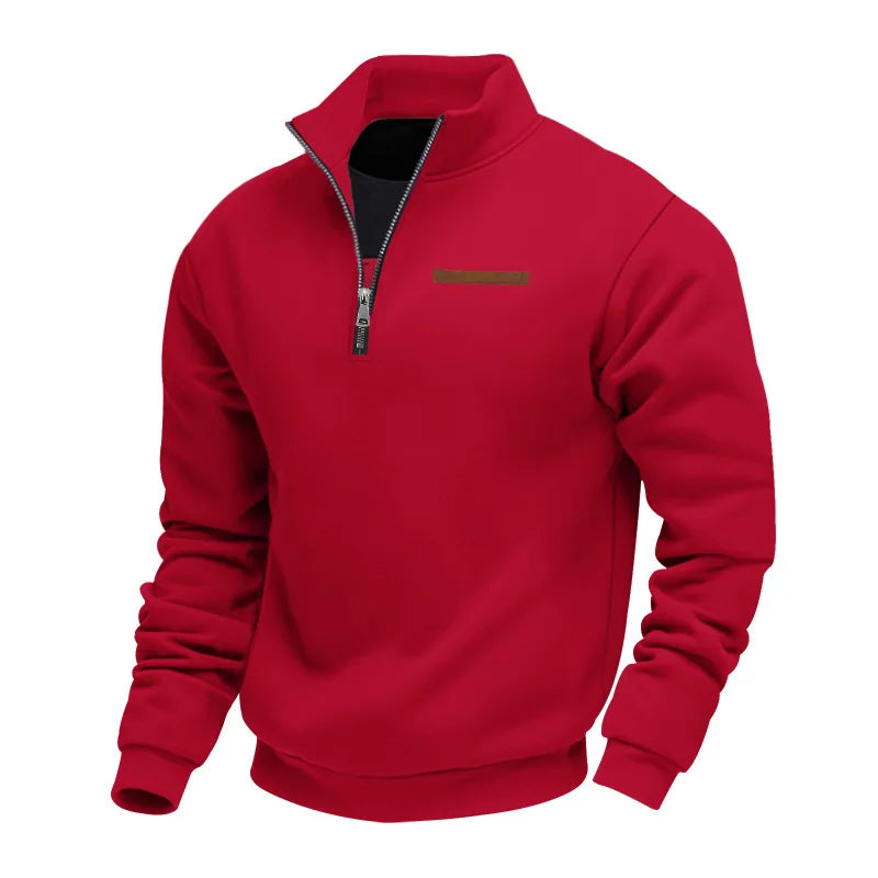Men's brushed fleece crew sweatshirt, back view
