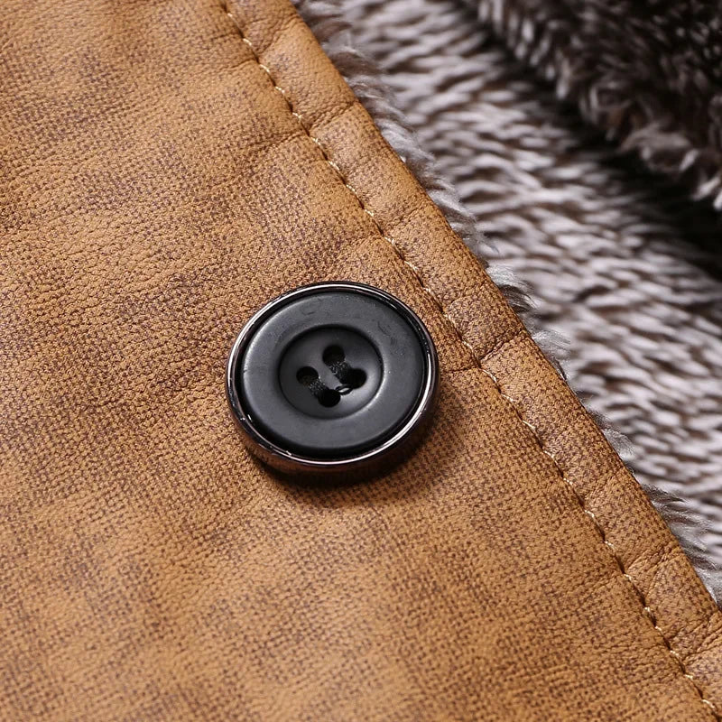 Men's suede tailored winter coat, view 6