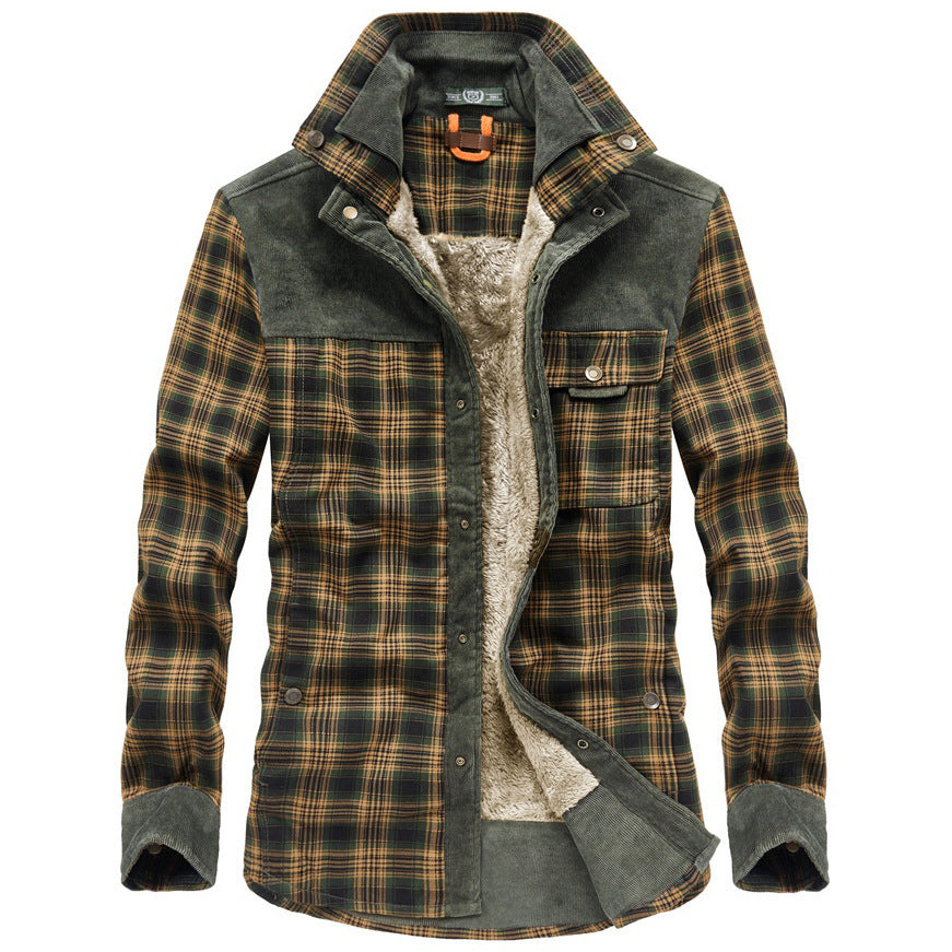 Men's sherpa lined check overshirt