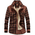 Men's sherpa lined check overshirt, view 5