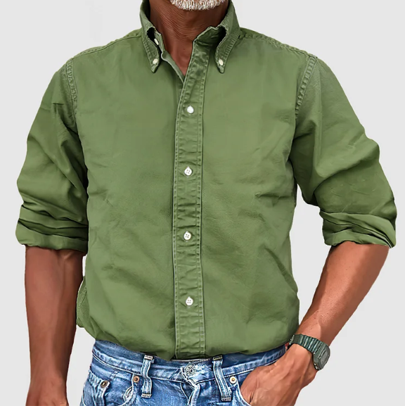 Men's smart casual long sleeve shirt, back view