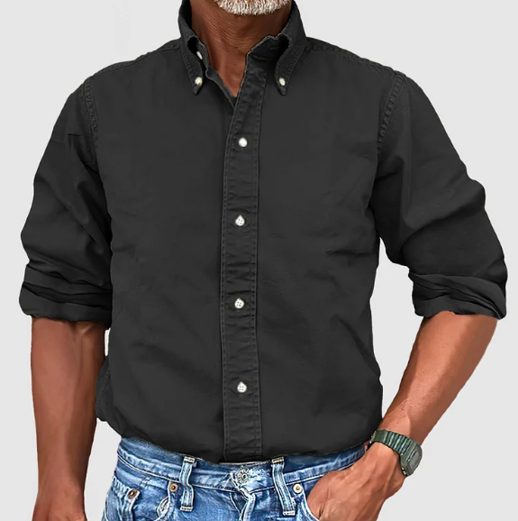 Men's smart casual long sleeve shirt, side view