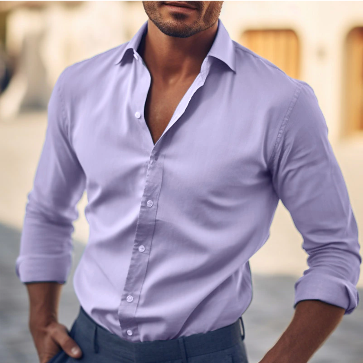 Men's everyday essential button up shirt, view 7
