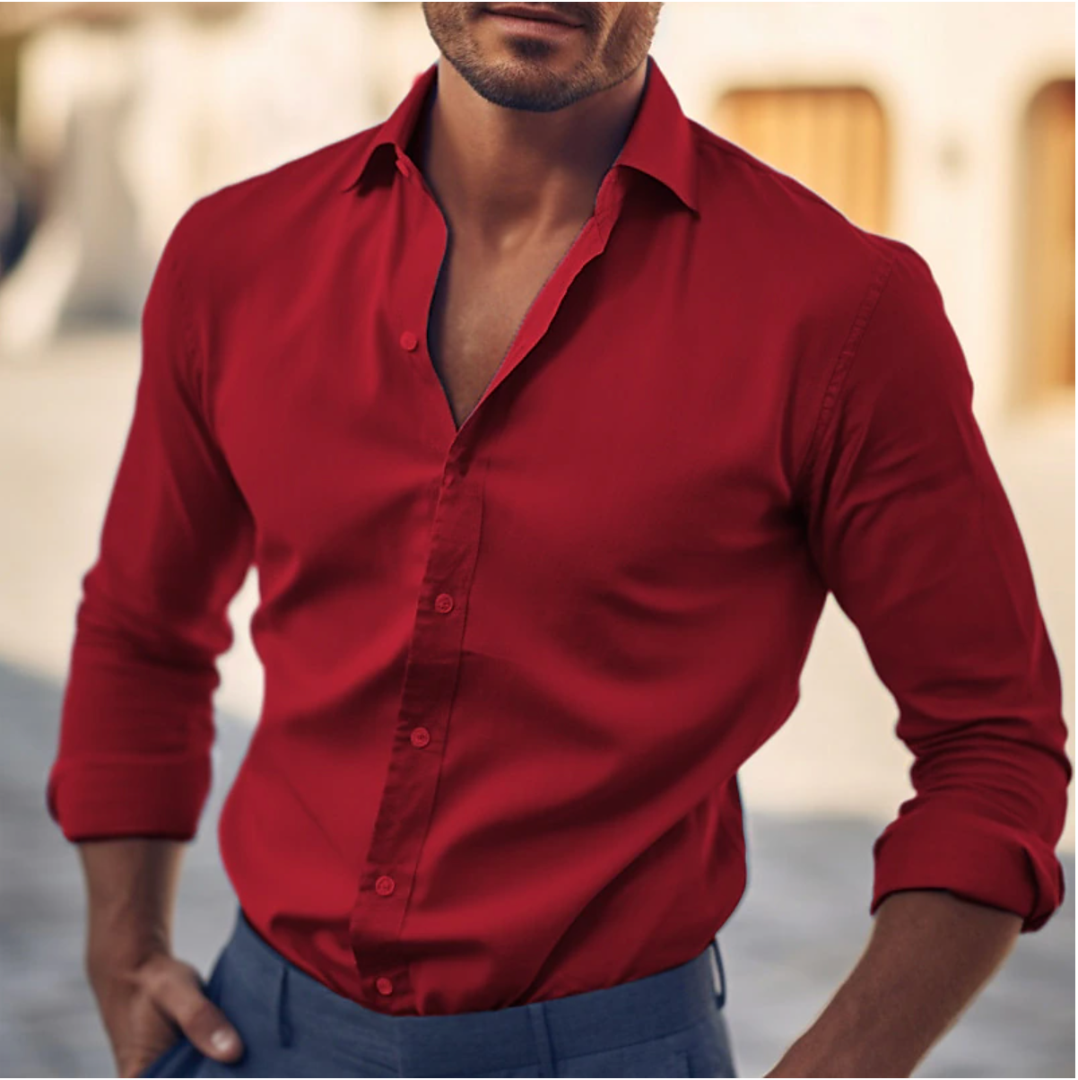 Men's everyday essential button up shirt, view 6