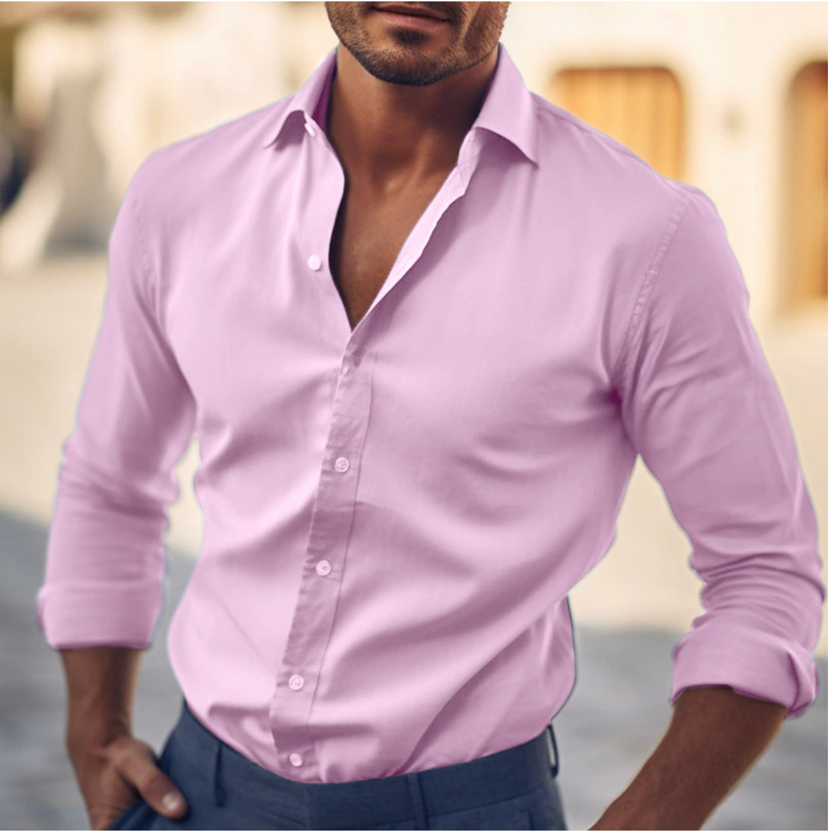 Men's everyday essential button up shirt, view 5