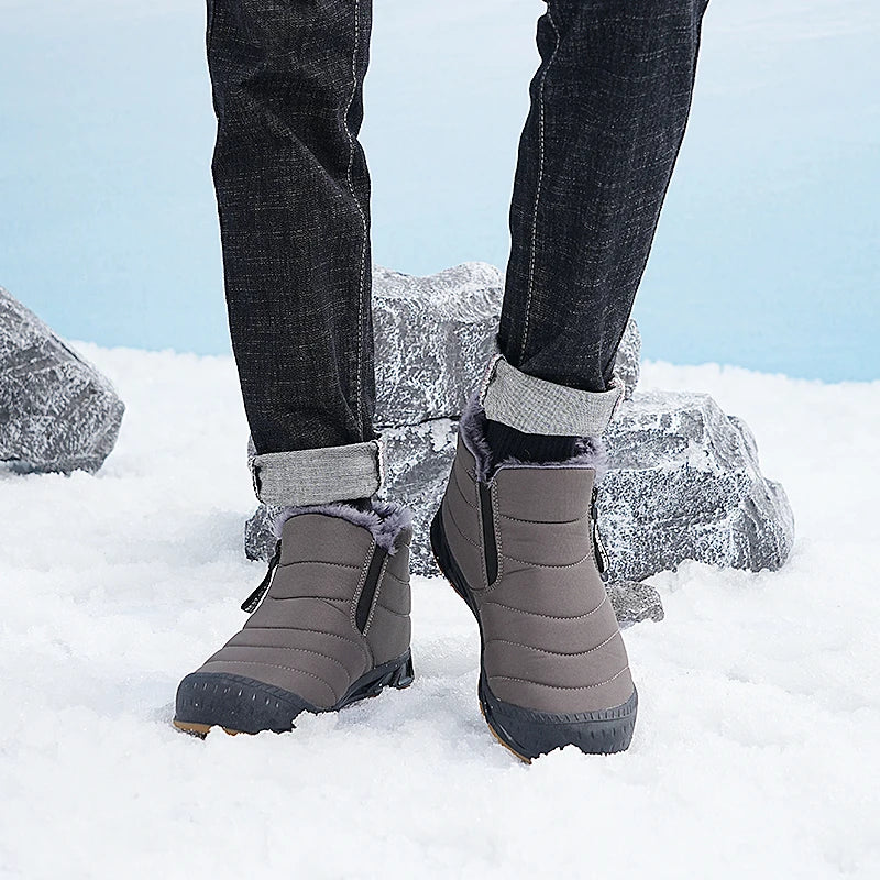 Men's waterproof insulated snow boots, side view