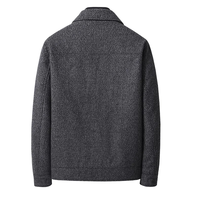 Men's herringbone zip front transition jacket, view 6