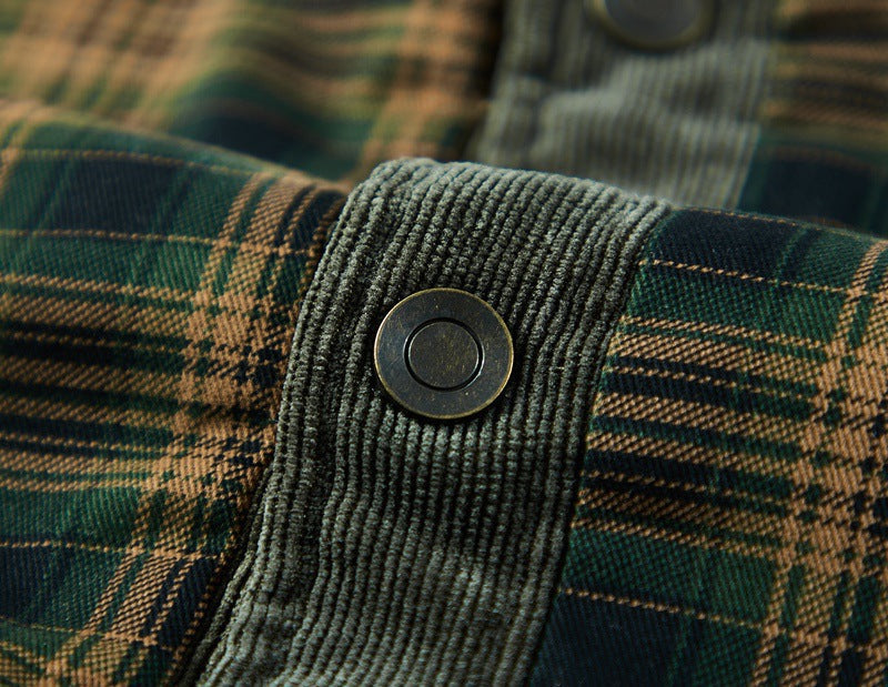 Men's sherpa lined check overshirt, view 14