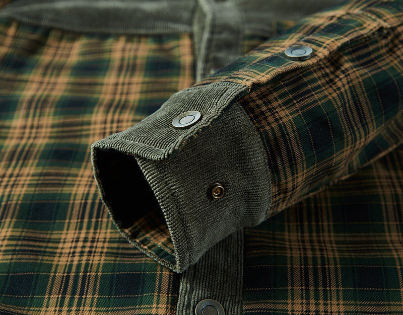 Men's sherpa lined check overshirt, view 16