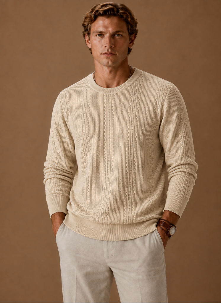 Cormac | Cable Knit Crew Neck Jumper