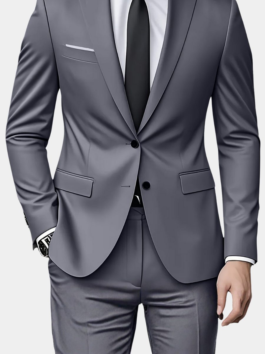 Men's sharp fit tailored suit blazer, side view