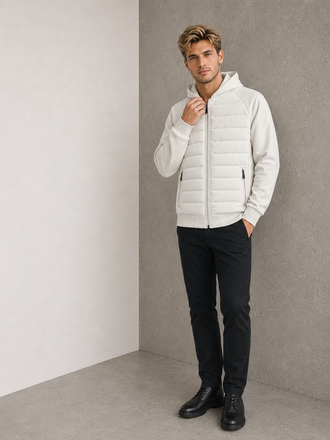 Finbar | Hybrid Padded Hooded Jacket