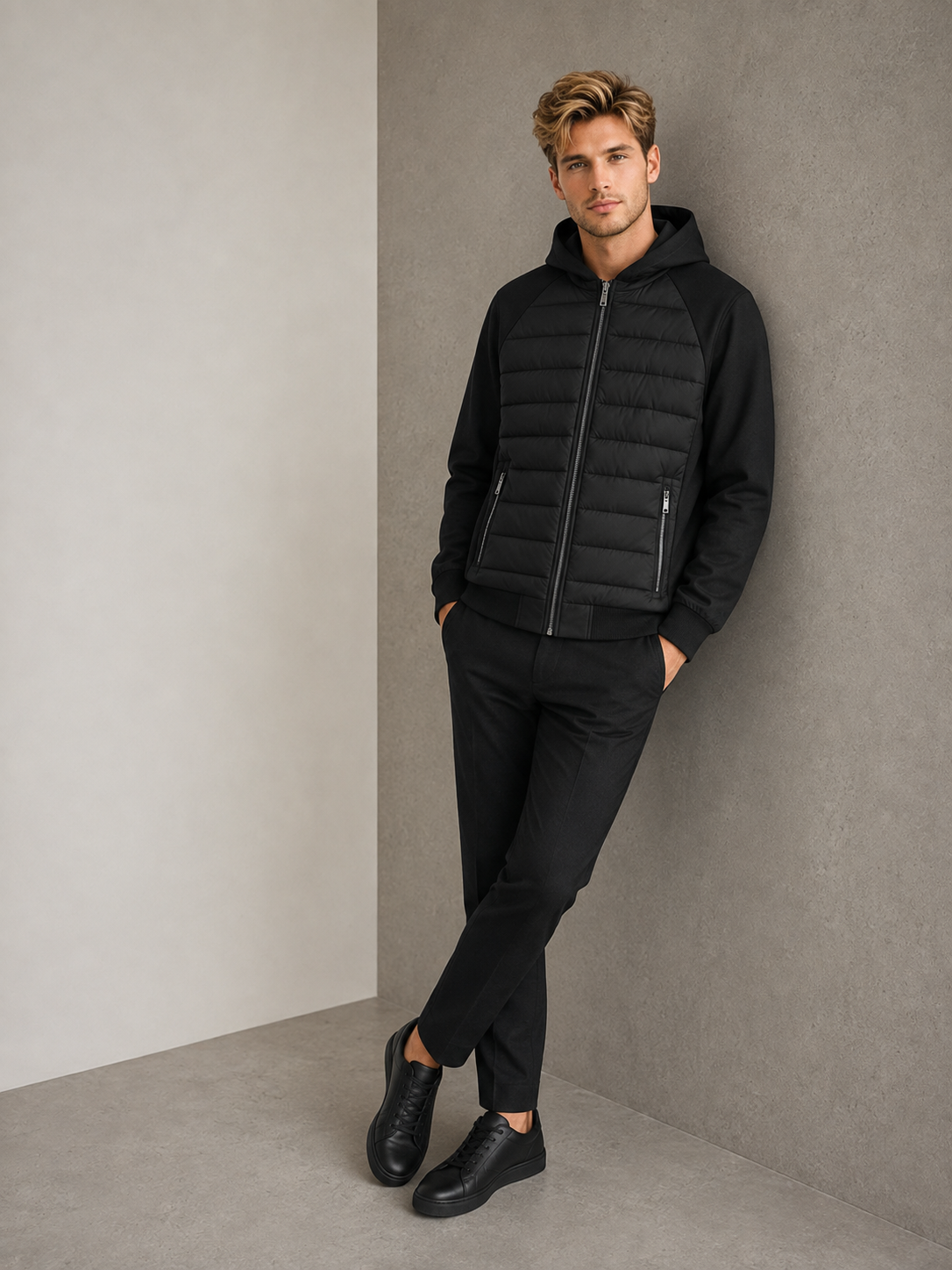 Finbar | Hybrid Padded Hooded Jacket