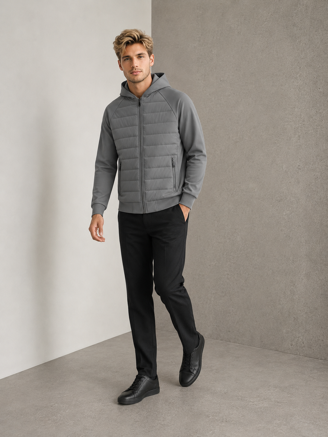 Finbar | Hybrid Padded Hooded Jacket