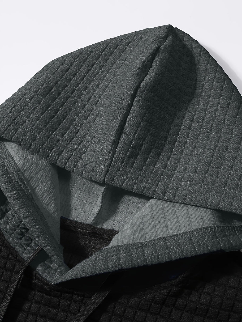 Men's colour block textured hoodie, view 22