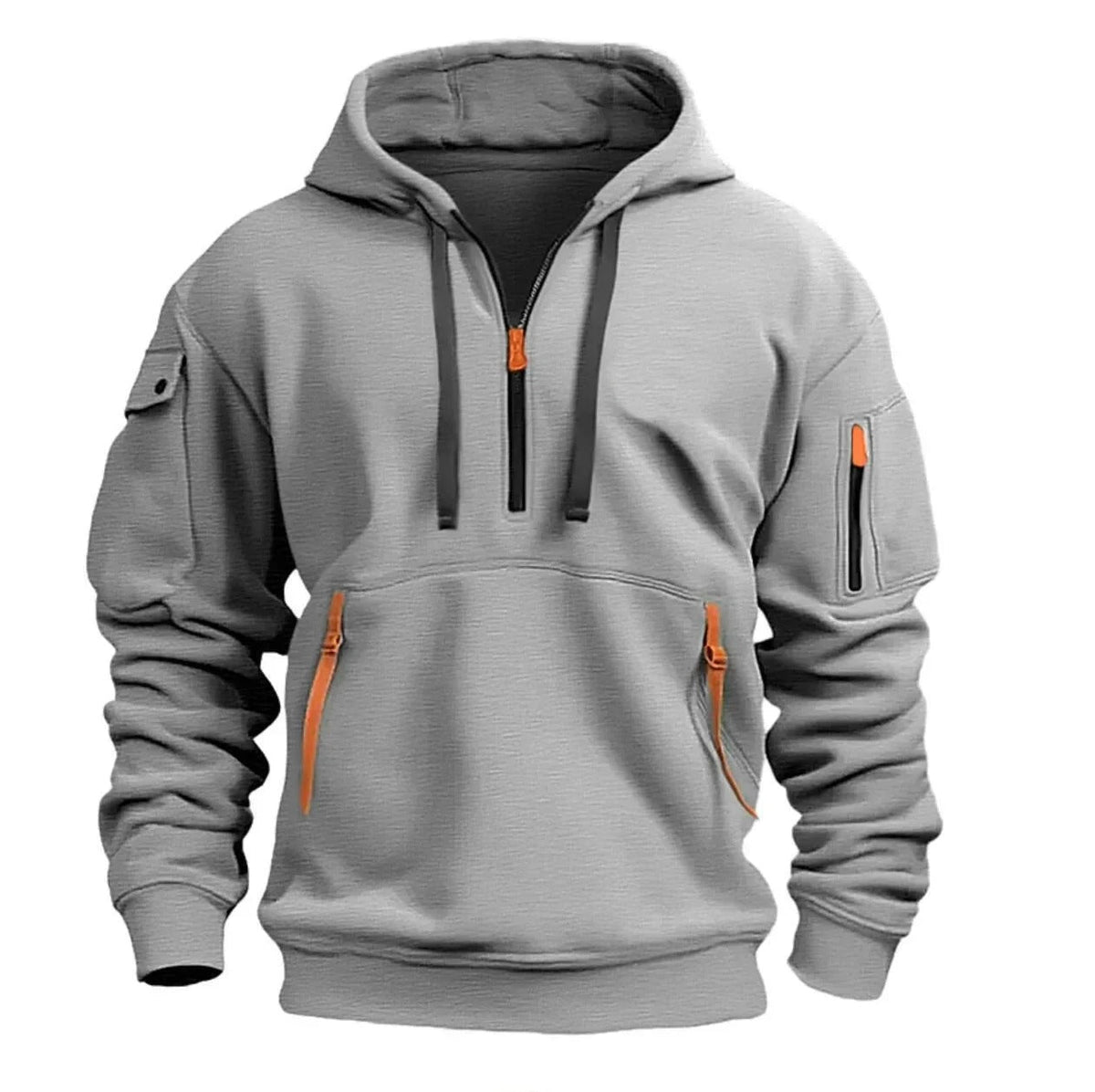 Men's half zip hoodie with zip pockets
