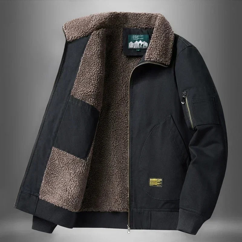 Men's sherpa lined flight bomber jacket
