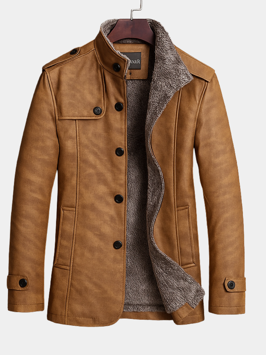 Men's suede tailored winter coat