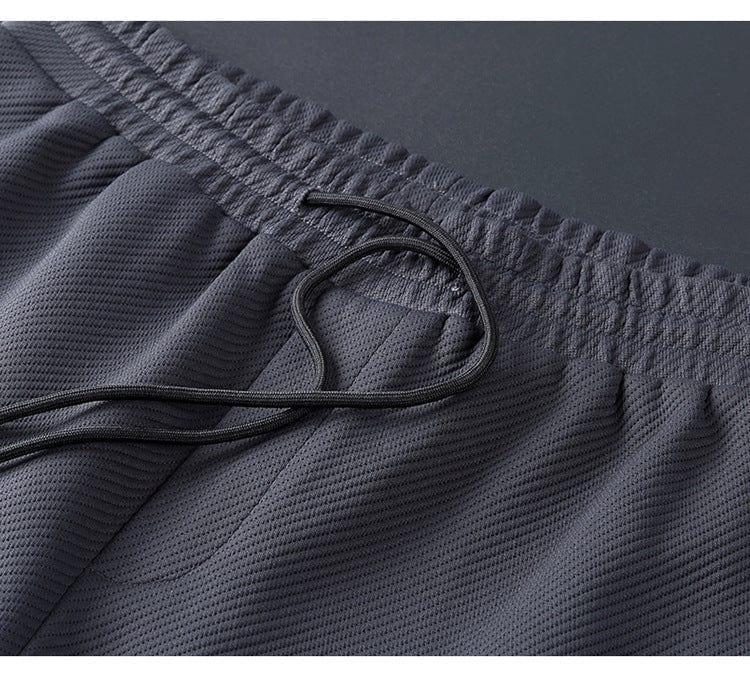Men's tracksuit co ord set with textured stand collar zip jacket and tapered drawstring trousers - view 3