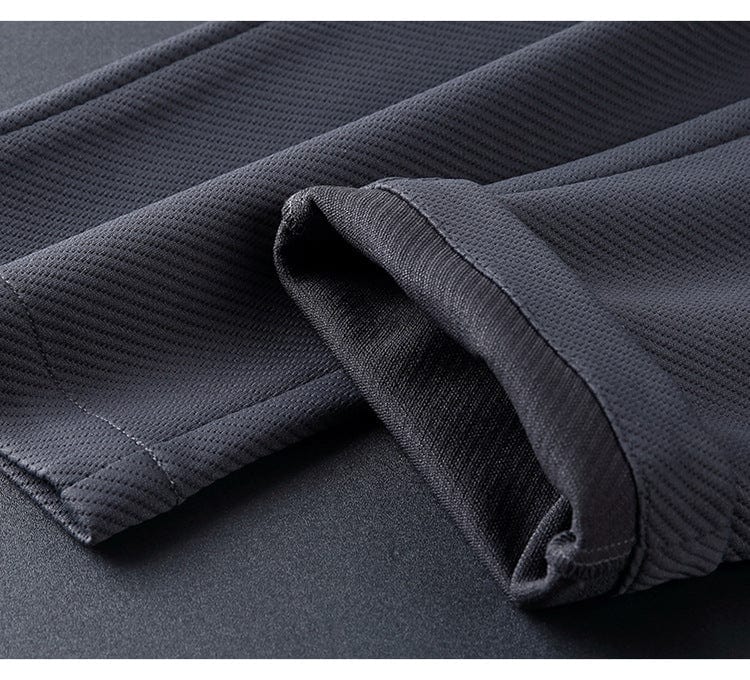 Men's tracksuit co ord set with textured stand collar zip jacket and tapered drawstring trousers - view 4
