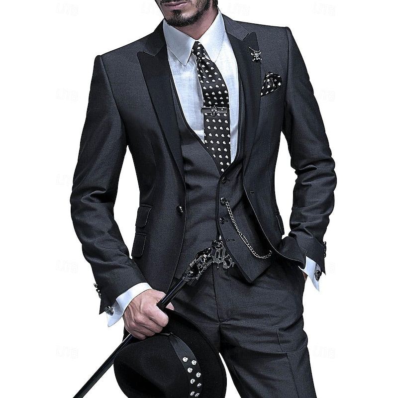 Men's three piece blazer waistcoat set, detail