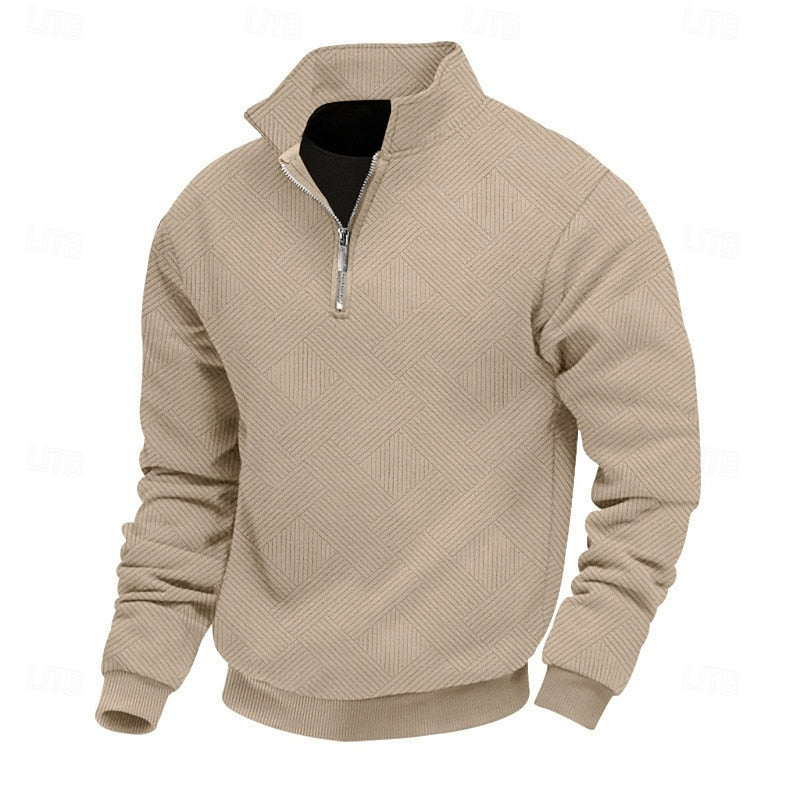 Men's smart collar quarter zip pullover, detail