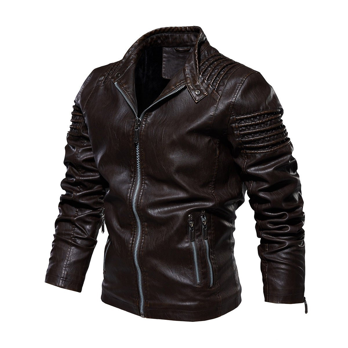 Bram | Slim Fit Leather Racer Jacket