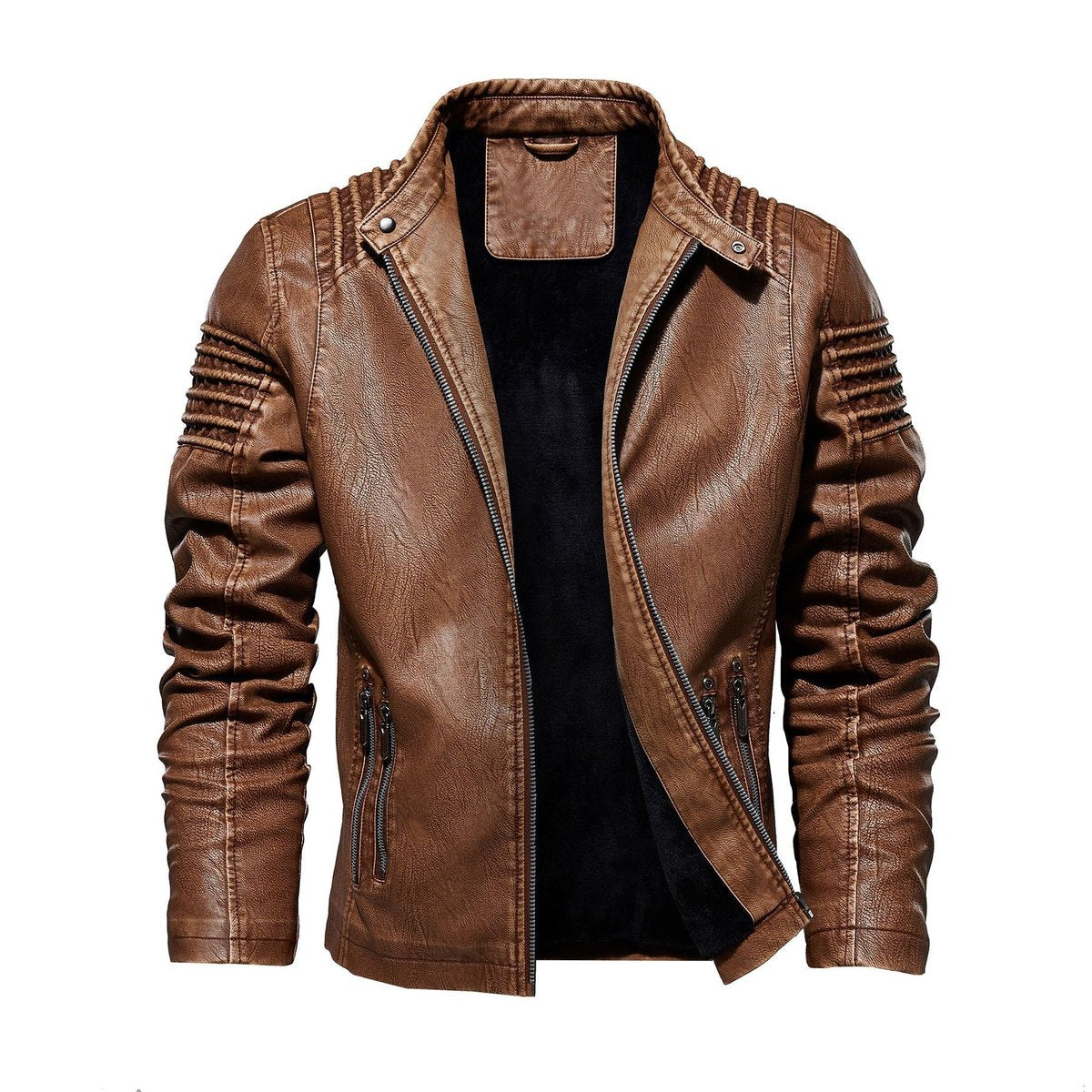 Bram | Slim Fit Leather Racer Jacket