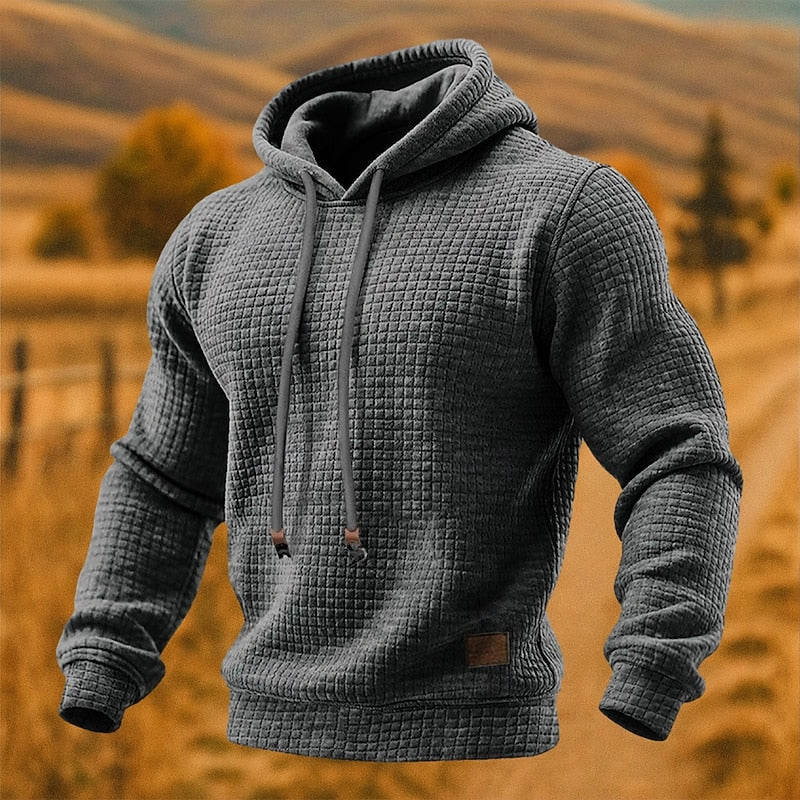 Men's textured pullover hoodie, view 6