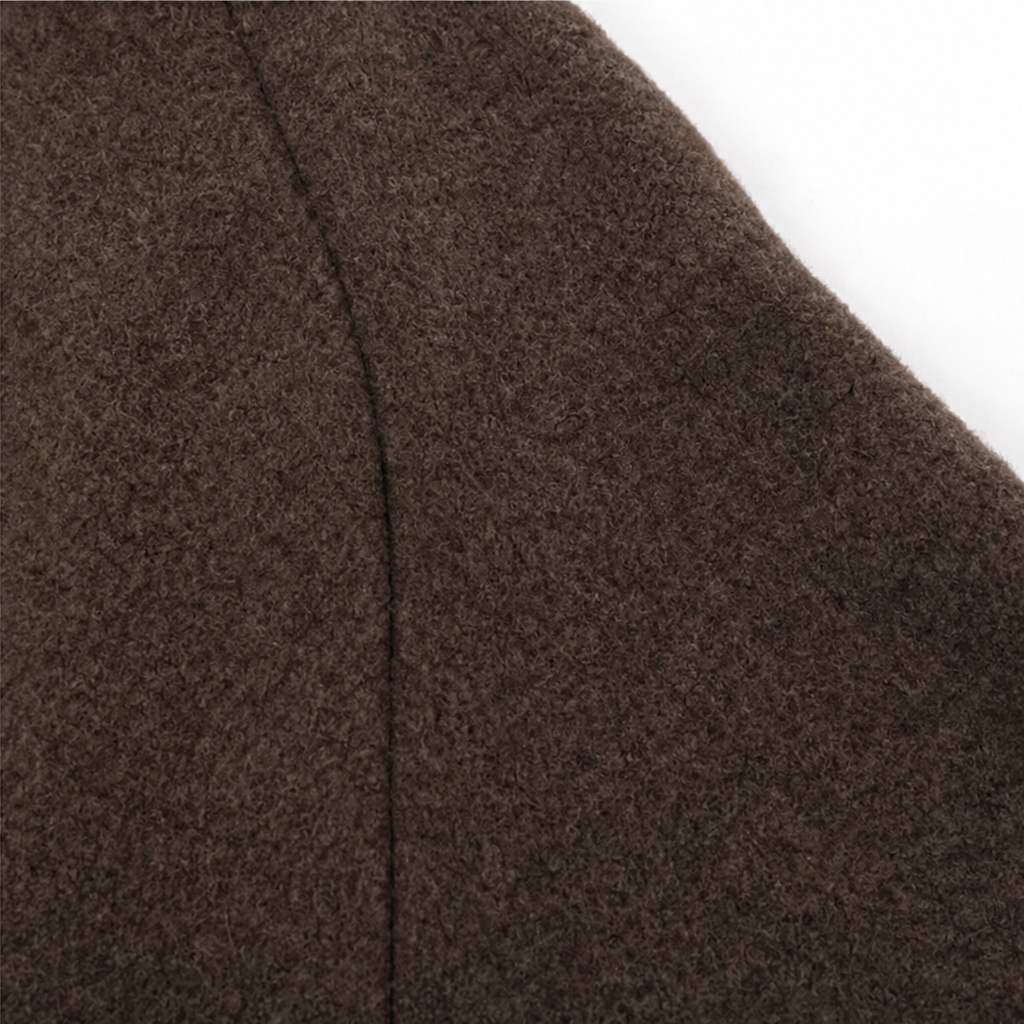 Two-piece brown turtleneck sweater and flared maxi skirt set - view 11