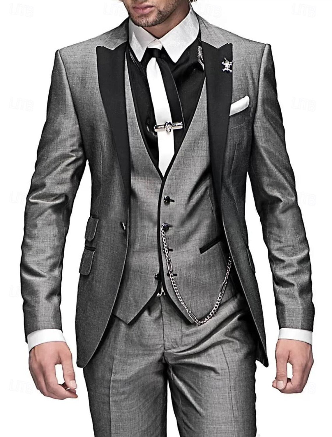 Men's three piece blazer waistcoat set, view 6