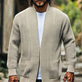 Men's textured open front cardigan