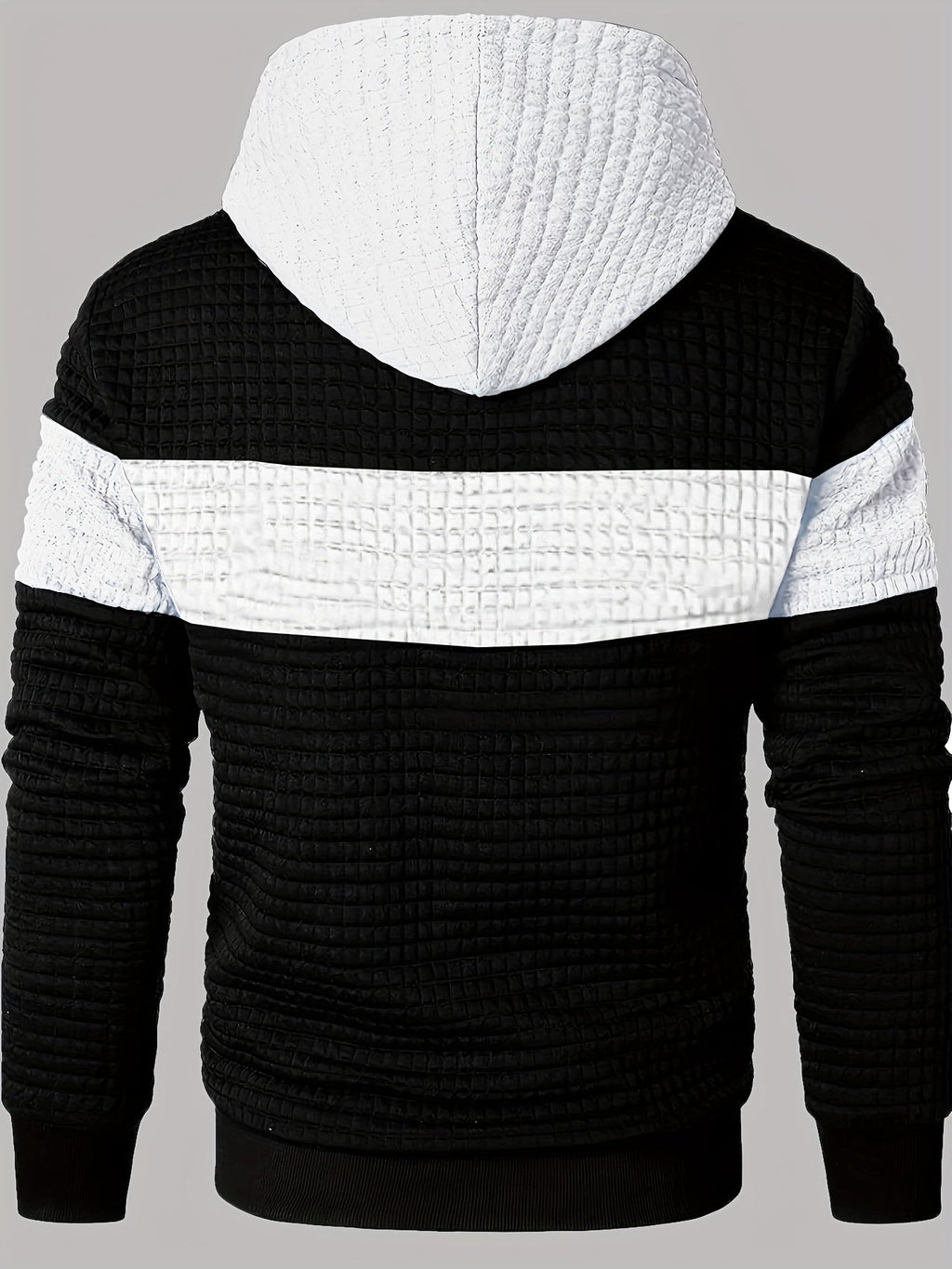 Men's colour block textured hoodie, view 10