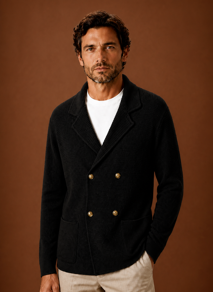Men's open front knit cardigan