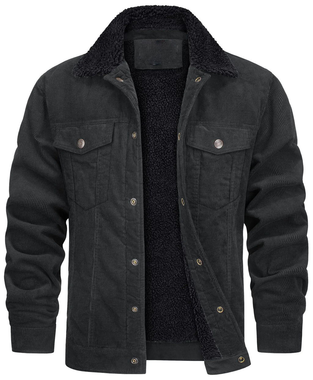 Men's sherpa collar lined corduroy jacket, view 8