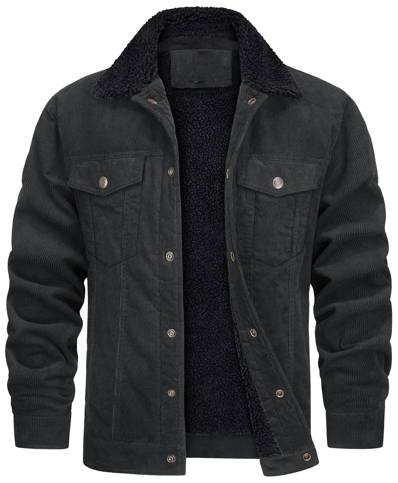 Men's sherpa collar lined corduroy jacket, view 8