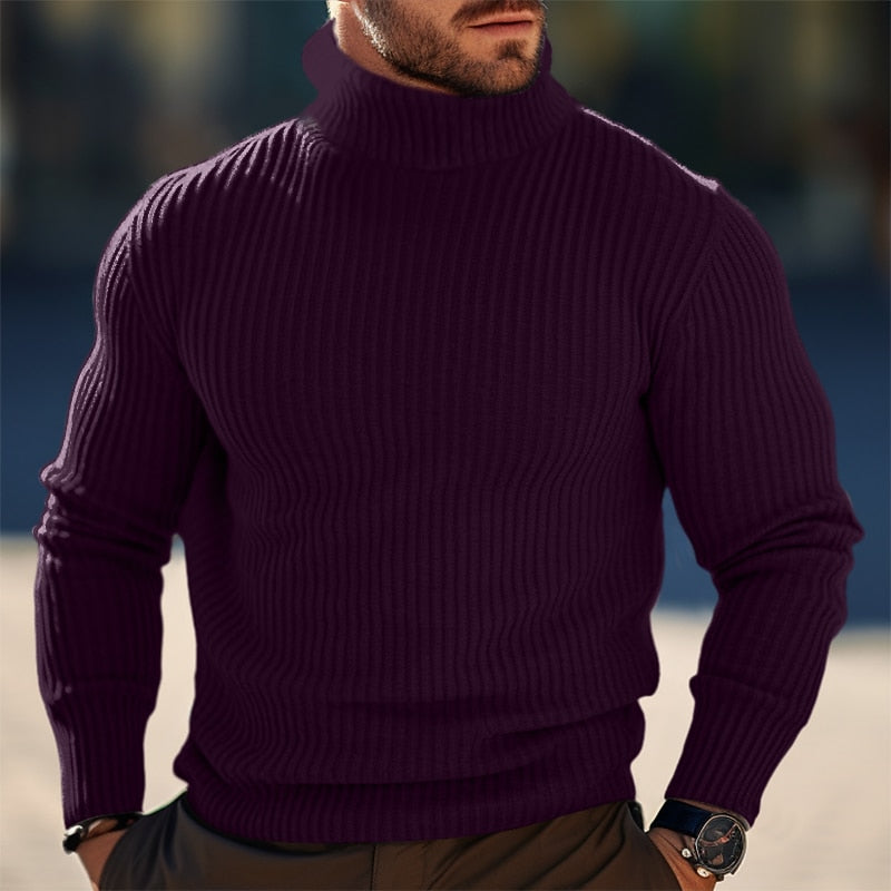 Flynn | Ribbed Roll Neck Jumper
