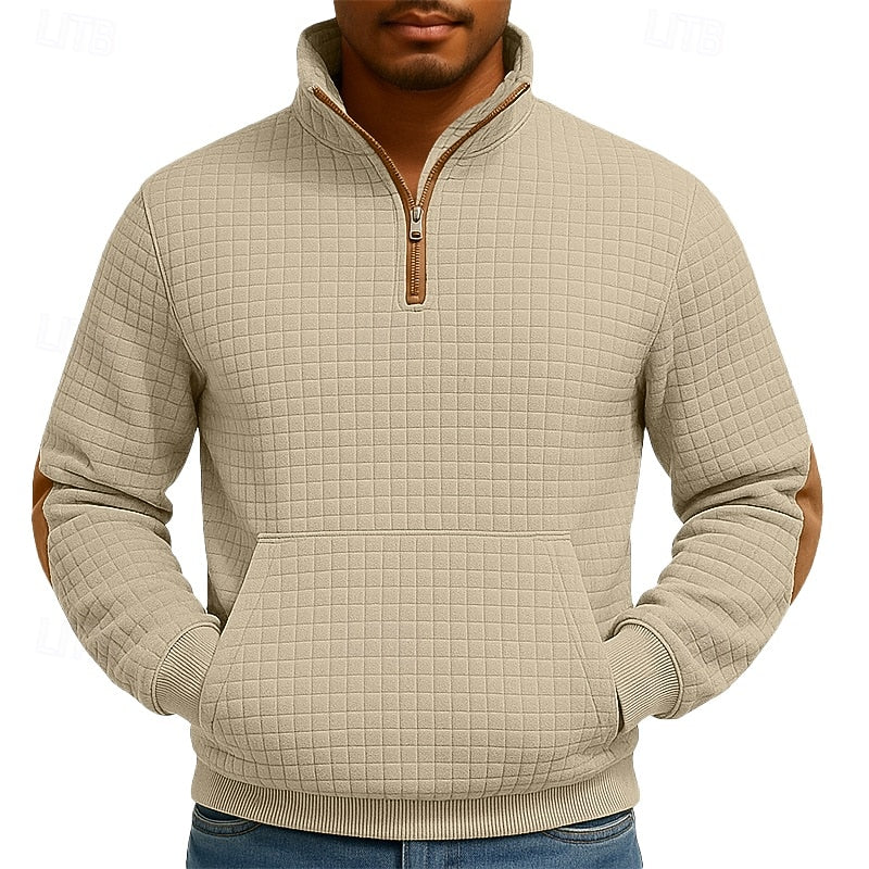 Pierce | Textured Knit Quarter Zip Pullover