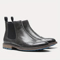 Men's brogue detail leather chelsea boots