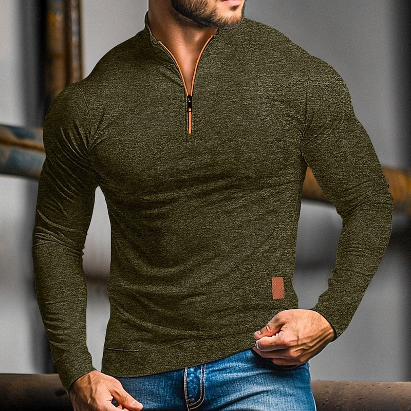 Reuben | Quarter Zip Long Sleeve Polo