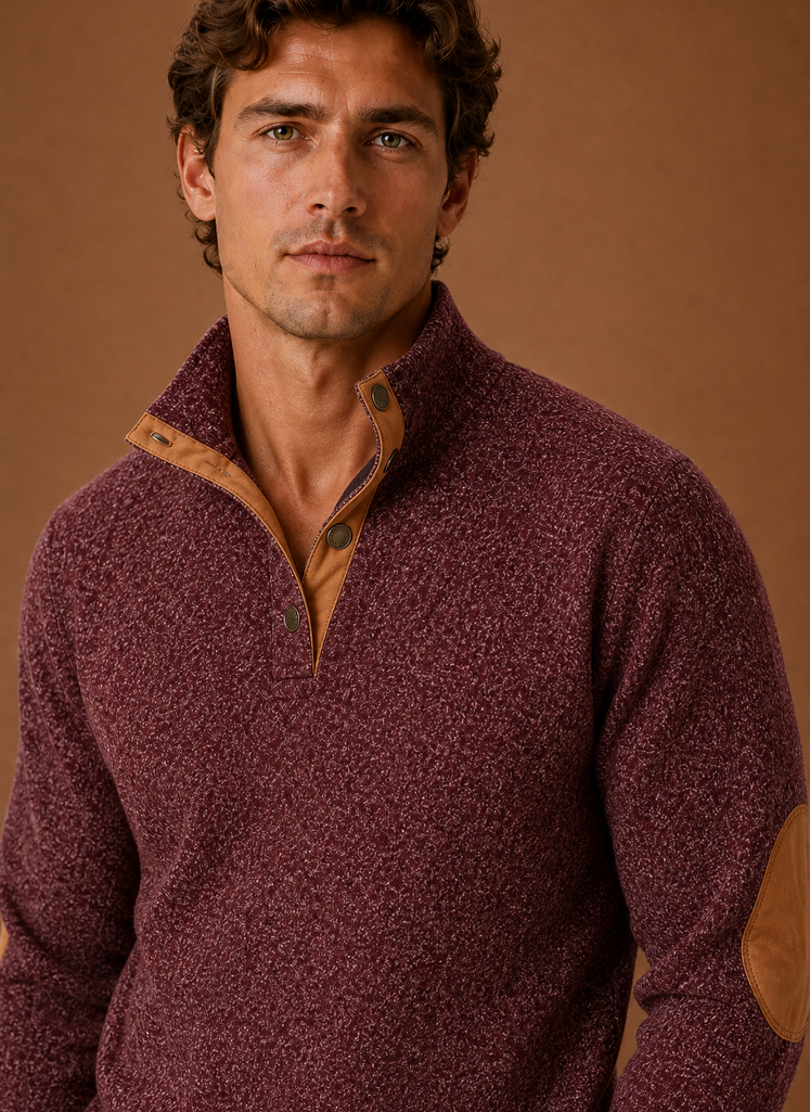Men's mock neck layering jumper, view 15