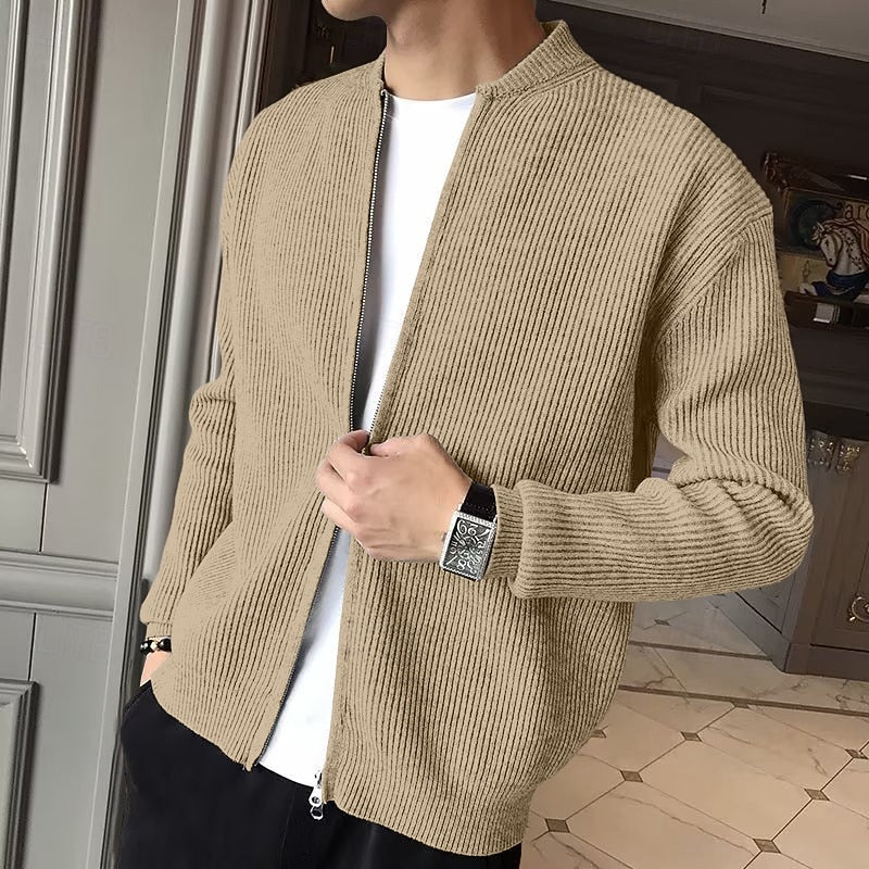 Errol | Ribbed Zip Front Cardigan