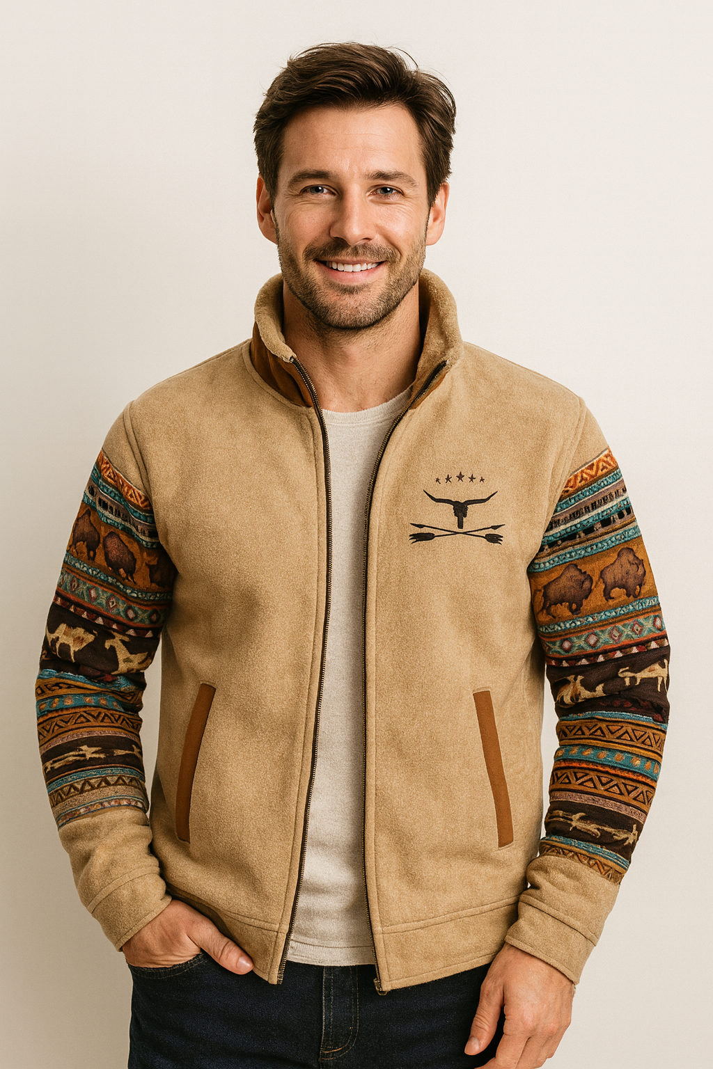 Albie | Colour Block Hooded Fleece Gilet