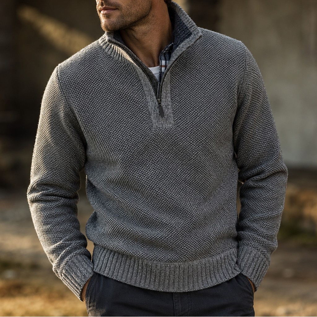 Abner | Marled Knit Half Zip Jumper