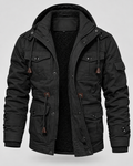 Men's fleece lined hooded utility parka with flap pockets and drawcord waist - view 10