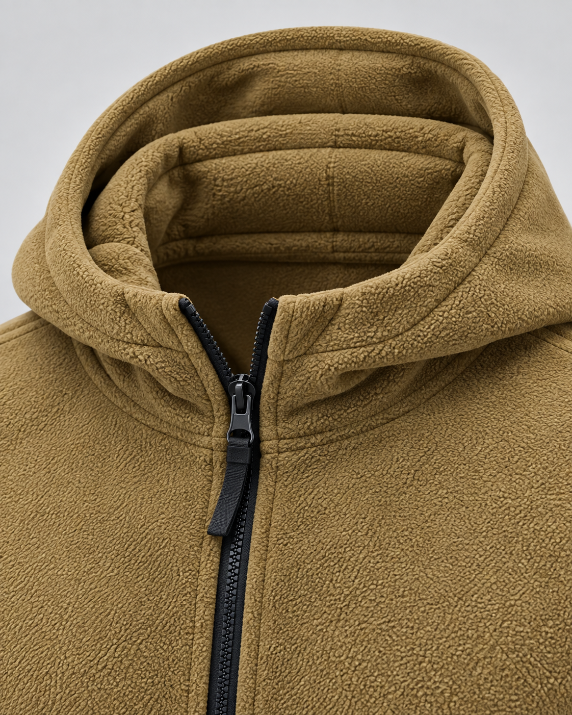 Men's hooded full-zip fleece jacket with zip pockets and sleeve patch panels - view 3