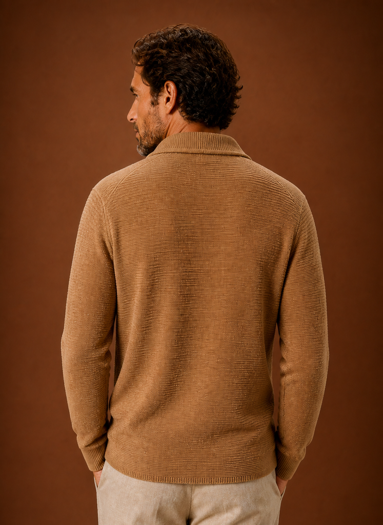 Men's open front knit cardigan, view 11