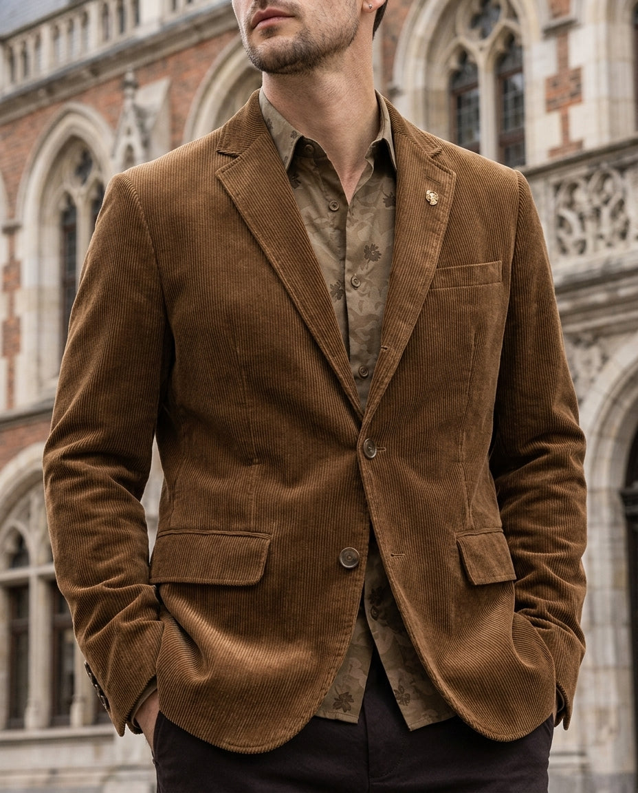 Men's corduroy elbow patch blazer